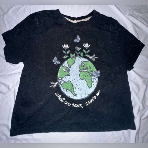 Environmental Awareness Women Save The Planet T-shirt Recycled Threads - Picture 1 of 3